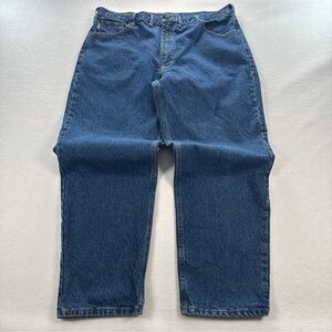 Carhartt Relaxed Fit Jeans Men's 44x32 B17 DST Blue Denim Workwear Rugged EUC